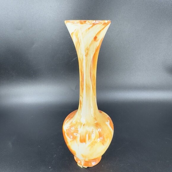 Vintage Alaska Pottery Bud Vase Vessel With Marble Glaze Multicolor W Sticker - Picture 9 of 13